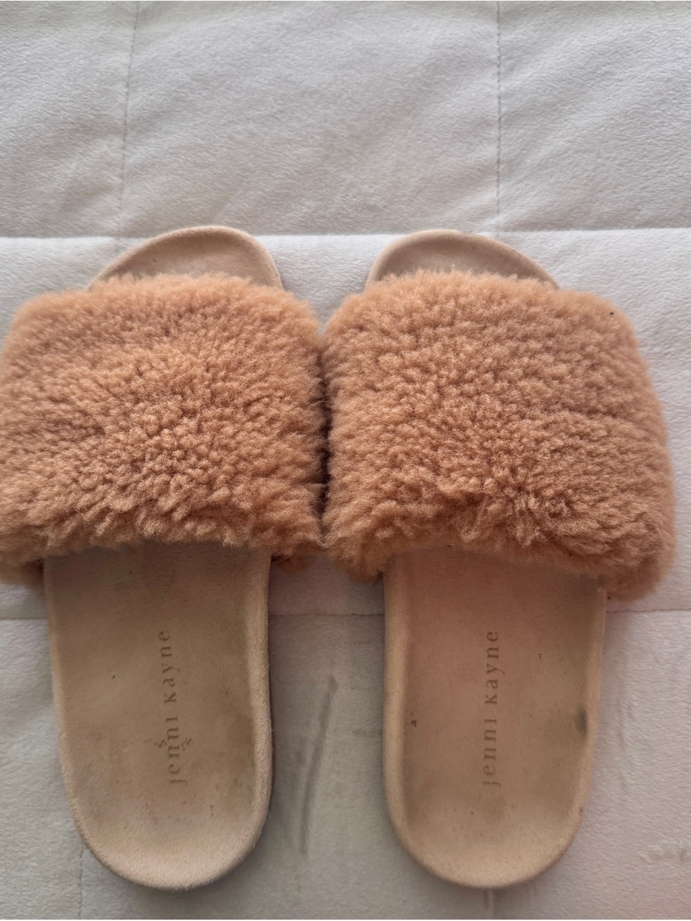 Jenni Kayne Camel Shearling Slide Slippers